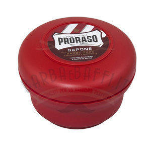 Sapone da Barba Sandalo e Burro Karite Proraso Linea Rossa vaso 150 ml.