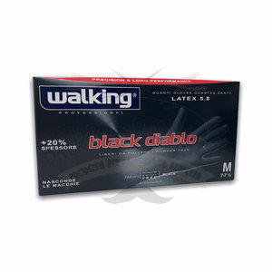 Guanti Black Diablo Walking senza polvere in puro lattice Media 100 pz.
