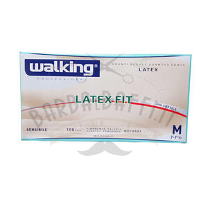 Guanti Latex Fit Walking in puro lattice Media 100 pz.