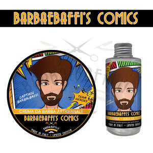 Kit Captain BeB Crema da barba + Dopobarba EdT Barbaebaffi s Comics