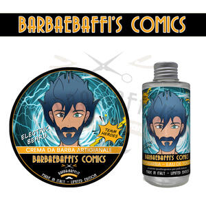 Kit Electric Beard H Crema da barba + Dopobarba EdT Barbaebaffi s Comics